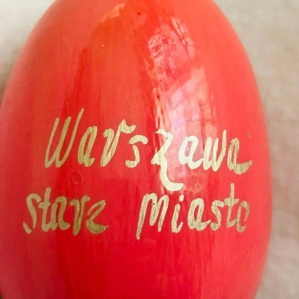 Warsaw Poland Hand Painted Wood Egg Sigismund’s Column Castle Square